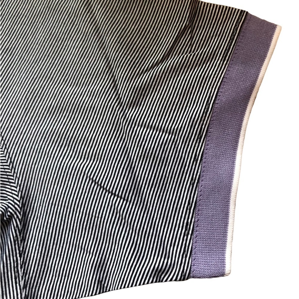 Point Zero Couture Striped Short-sleeve Polo w/Enhancements - NWOT Size L - Picture 5 of 10